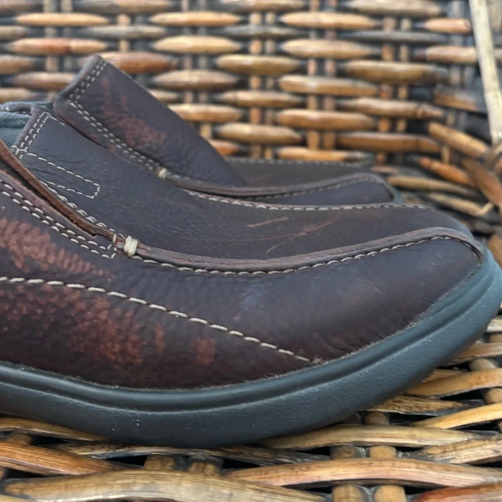 CLARKS MENS COTRELL STEP SLIP ON SHOES BROWN SIZE 9.5